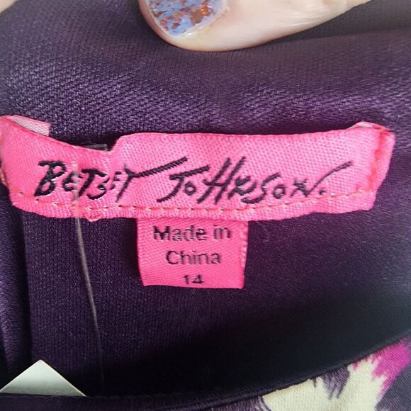 NWT Betsey Johnson Leopard Print Dress Size 14 Purple Sleeveless Ruched Zip - Picture 3 of 6